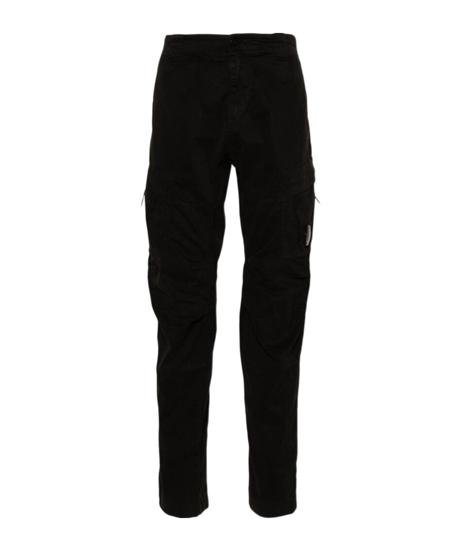 C.p. Company Lens Tapered-leg Cargo Trousers In Black