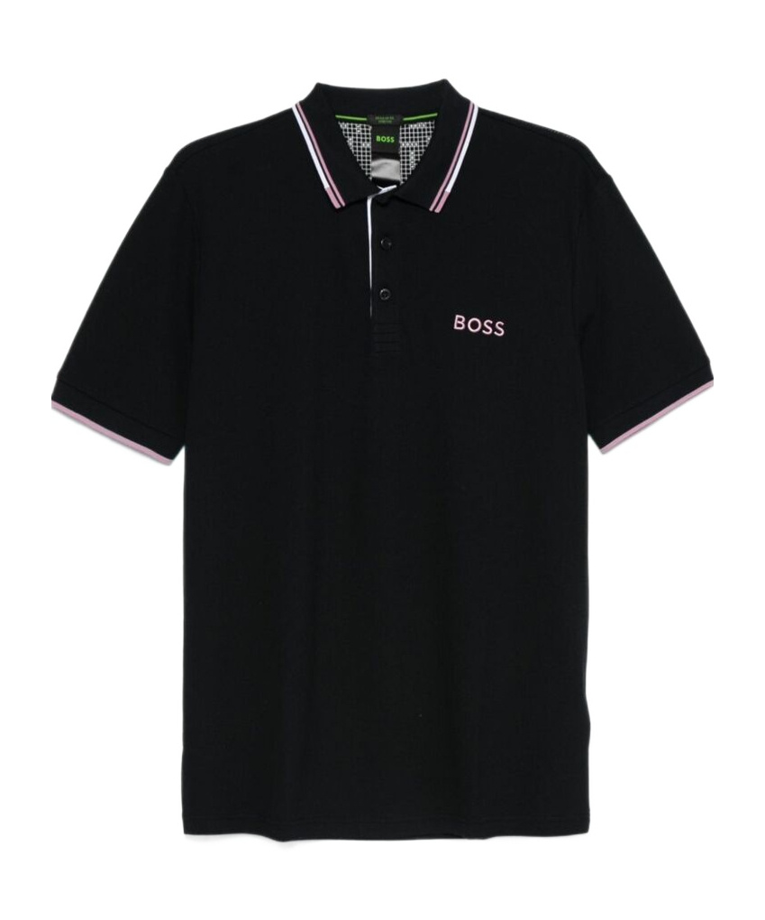 Hugo Boss Short-sleeved Polo Shirt In Black