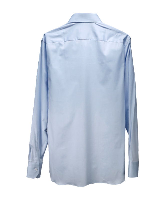 Shop Zegna Long-sleeved Lapel Shirt In Blue