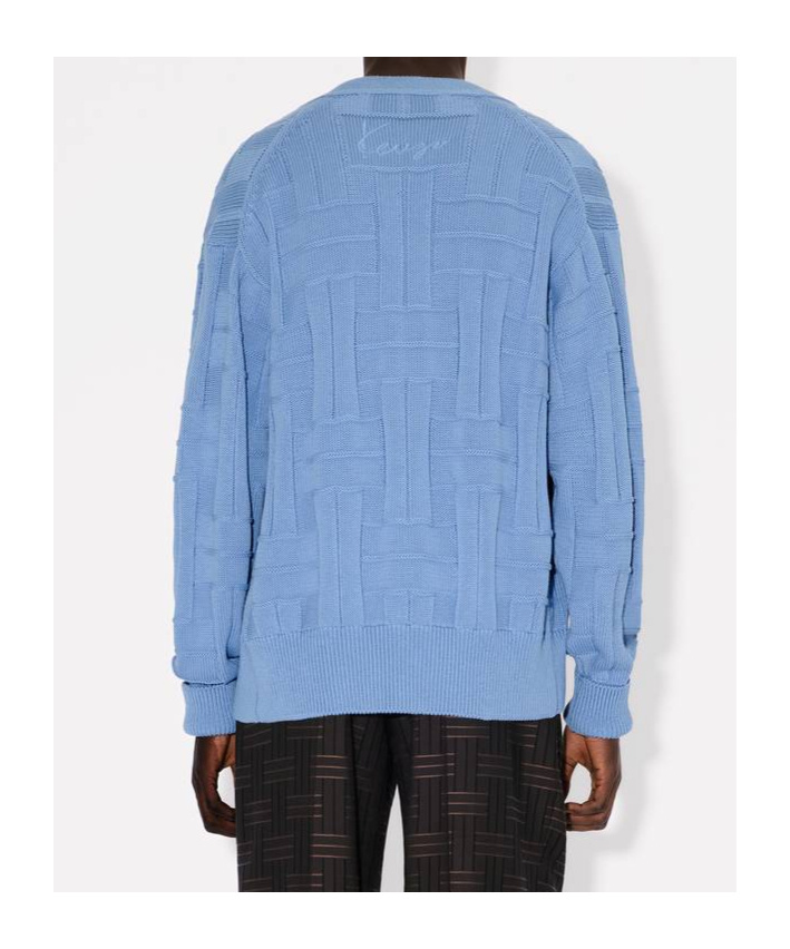 KENZO 'KENZO WEAVE' EMBROIDERED CARDIGAN IN COTTON