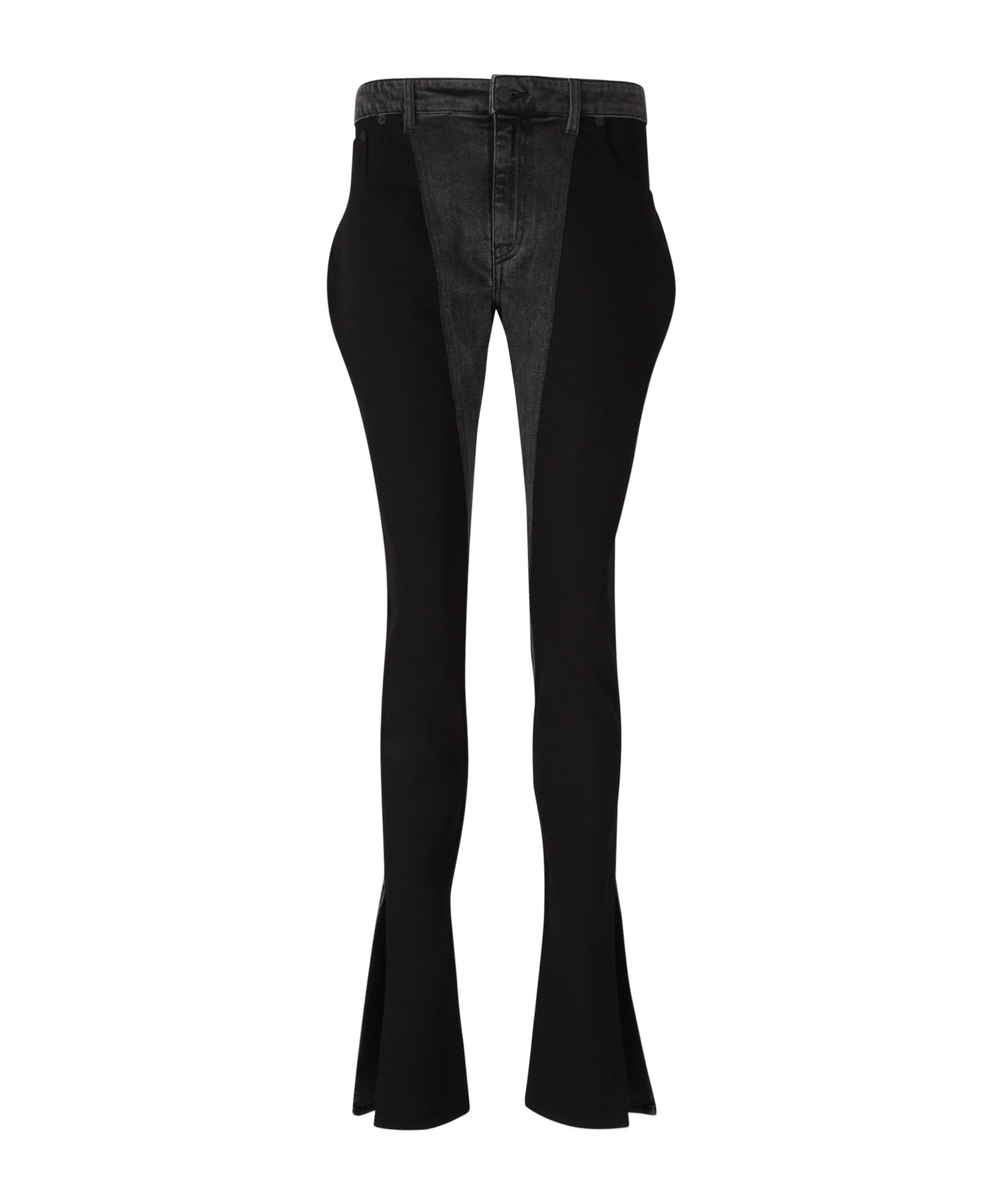 Mugler Bi-color Skinny Jeans In Black