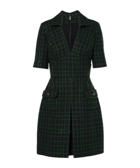 Elie Saab Tweed Minidress In Blue