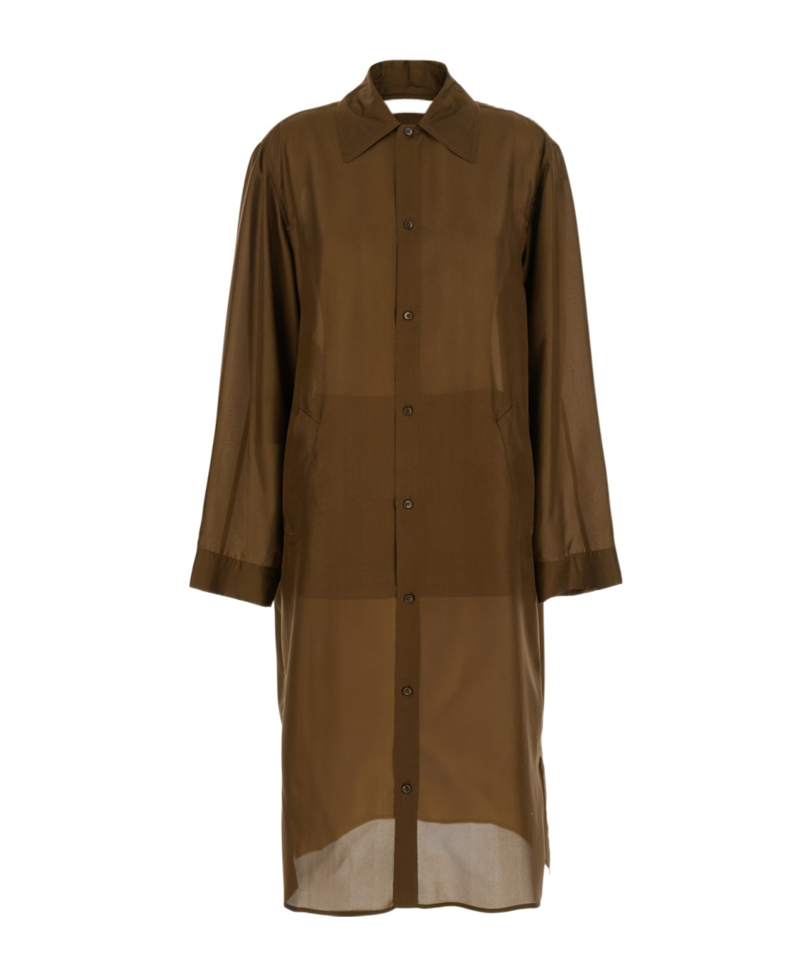 Philosophy Di Lorenzo Serafini Washed Habotai Duster Coat In Brown