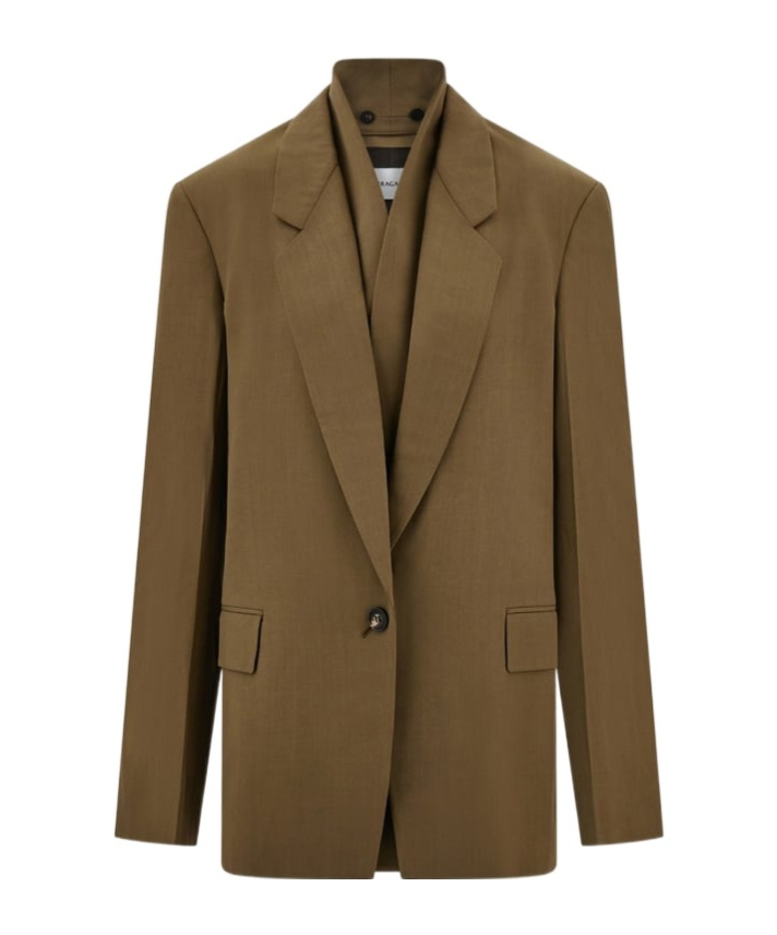 Ferragamo Single Breasted Blazer In Green