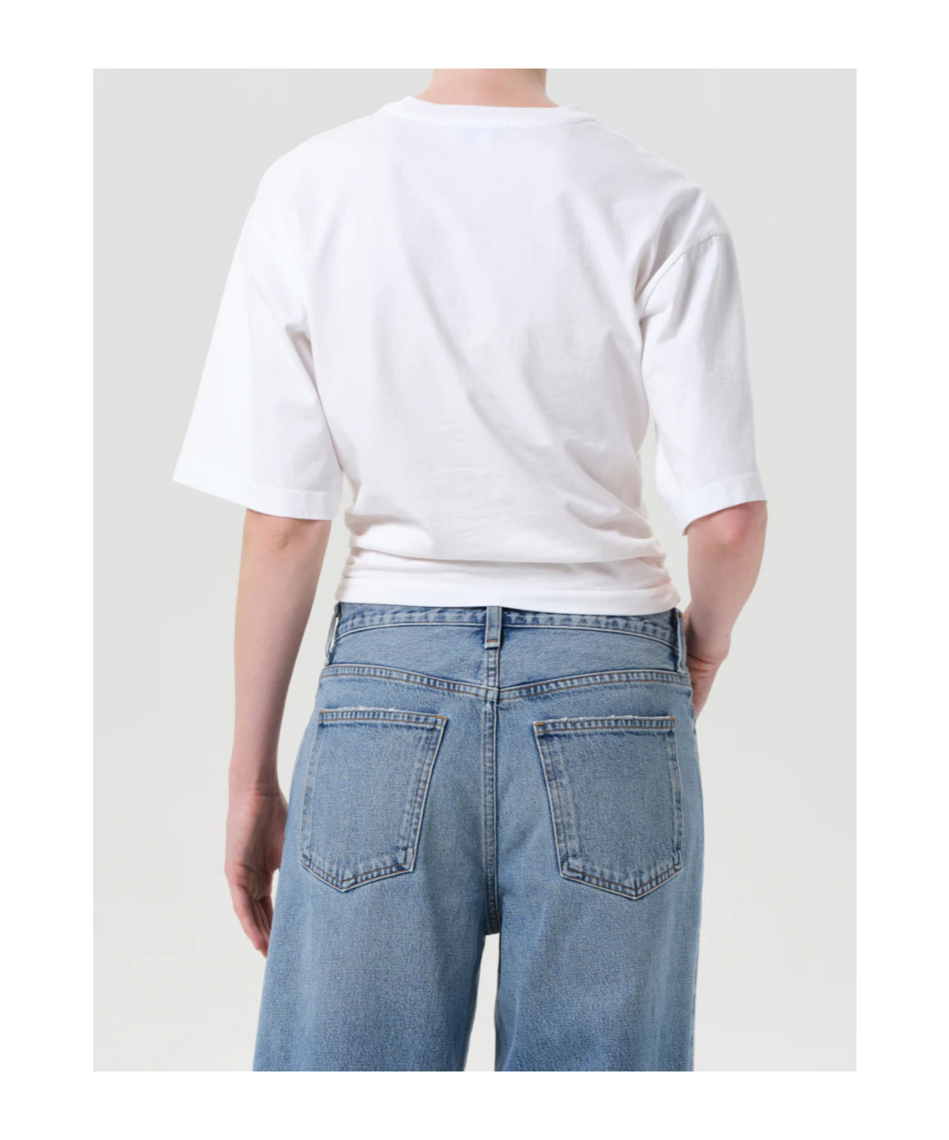 Agolde Britt Flared Sleeved T-shirt In White
