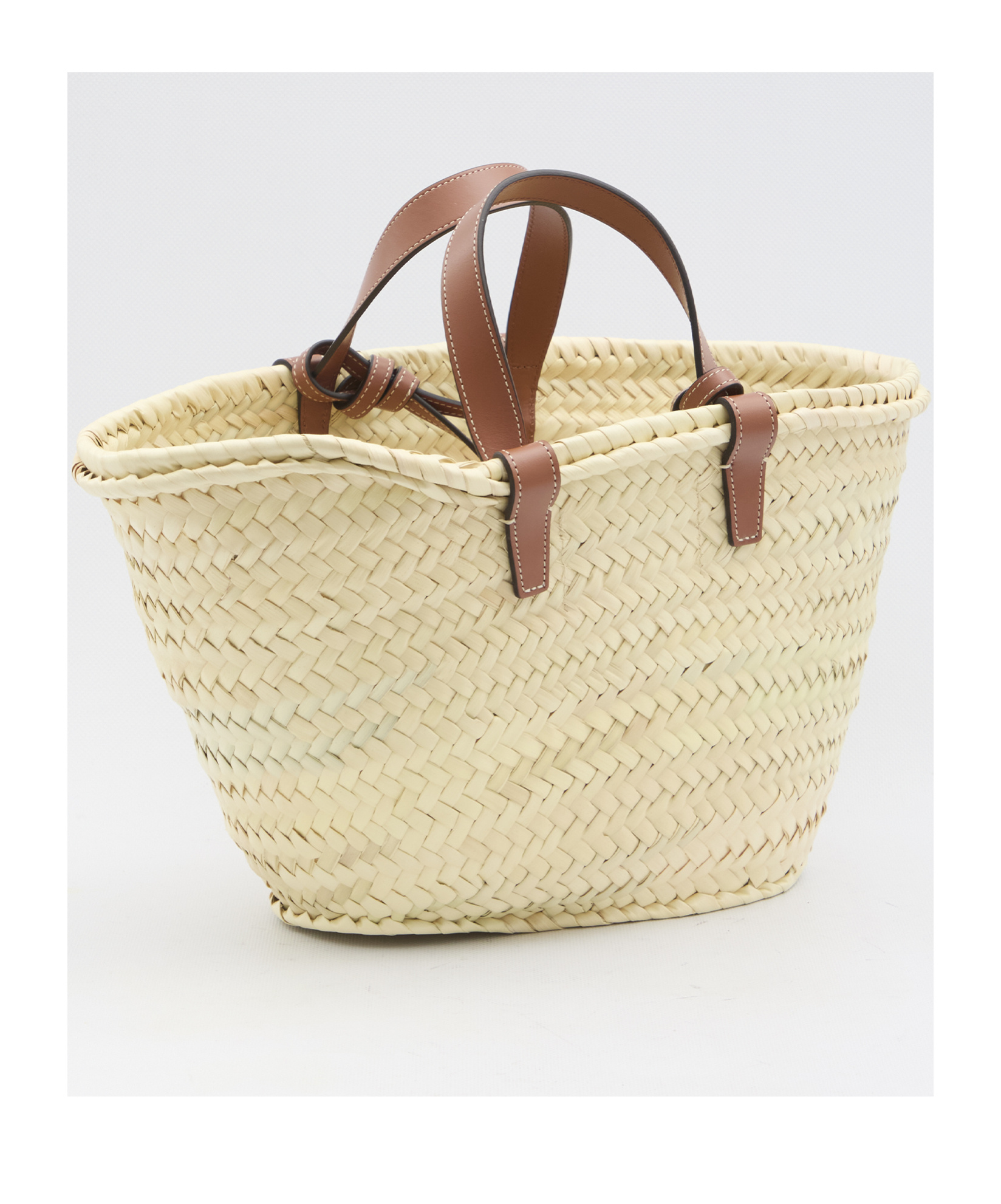 Celine Ten Classic Palm Leaf And Cow Leather Carryout Bag In Brown