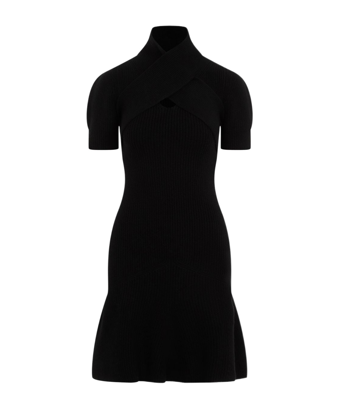 Patou Cross-neck Knit Dress In Black