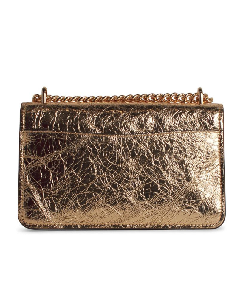 Michael Michael Kors Claire Gold Leather Crossbody Bag In Multicolor