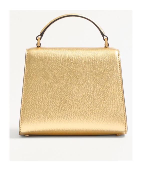 Valentino Vsling Mini Metallic Leather Top-handle Bag In Nude