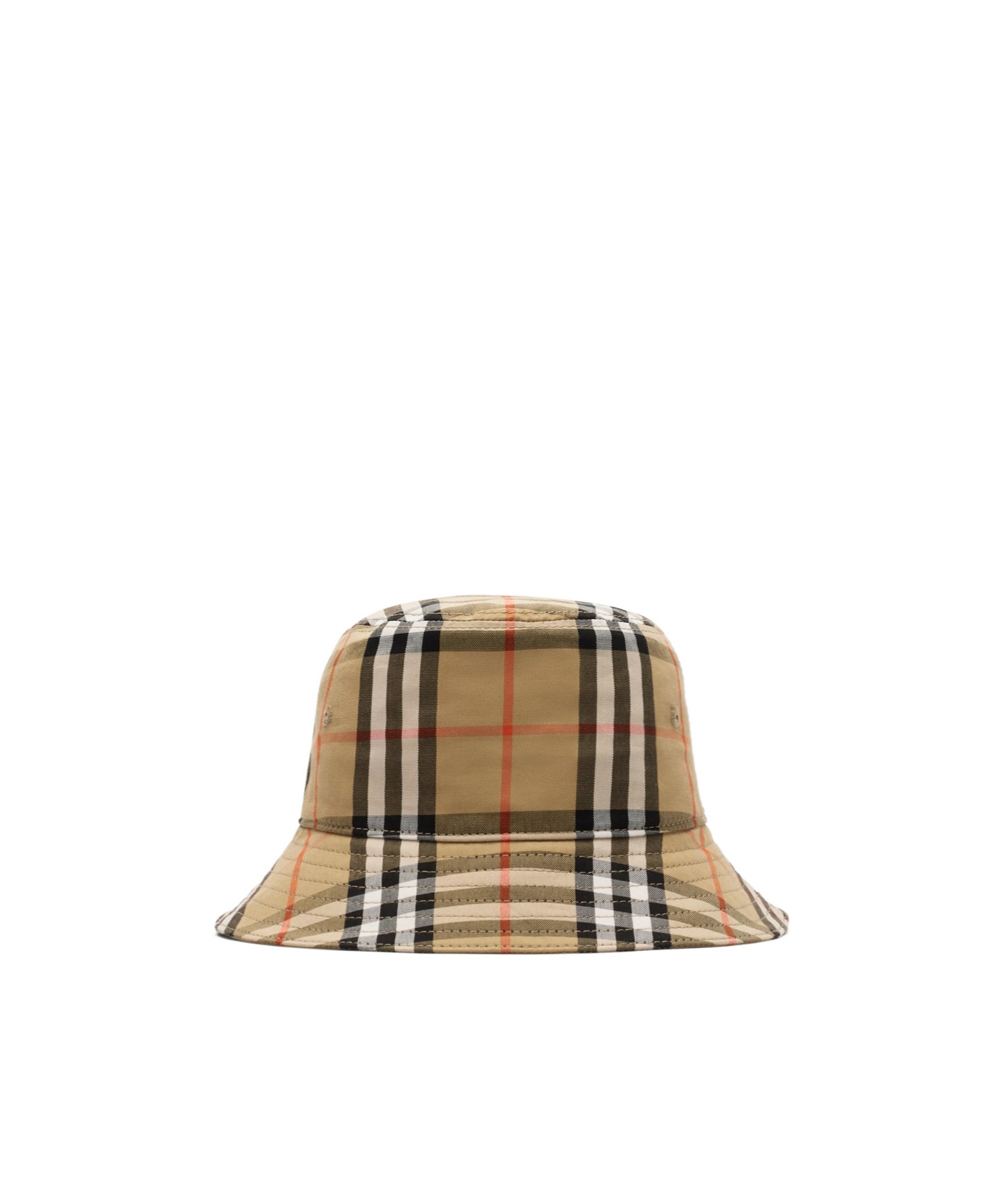 Burberry Check Cotton Bucket Hat In Brown