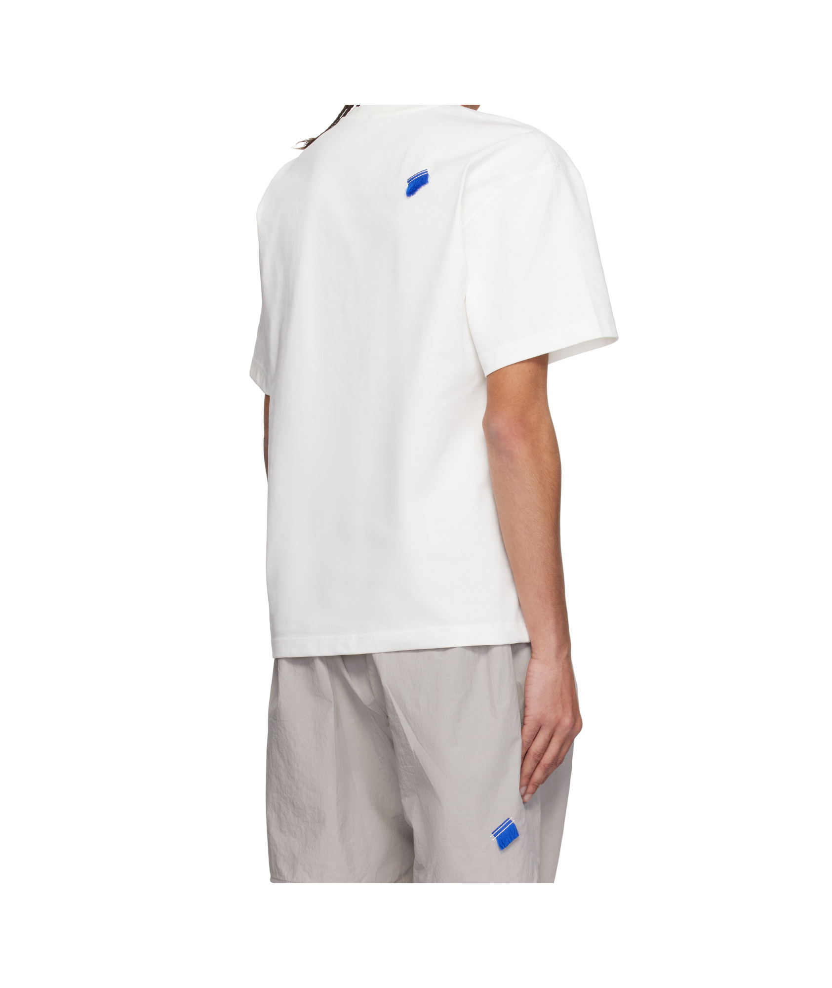 Ader Error Hand-print Cotton T-shirt In White