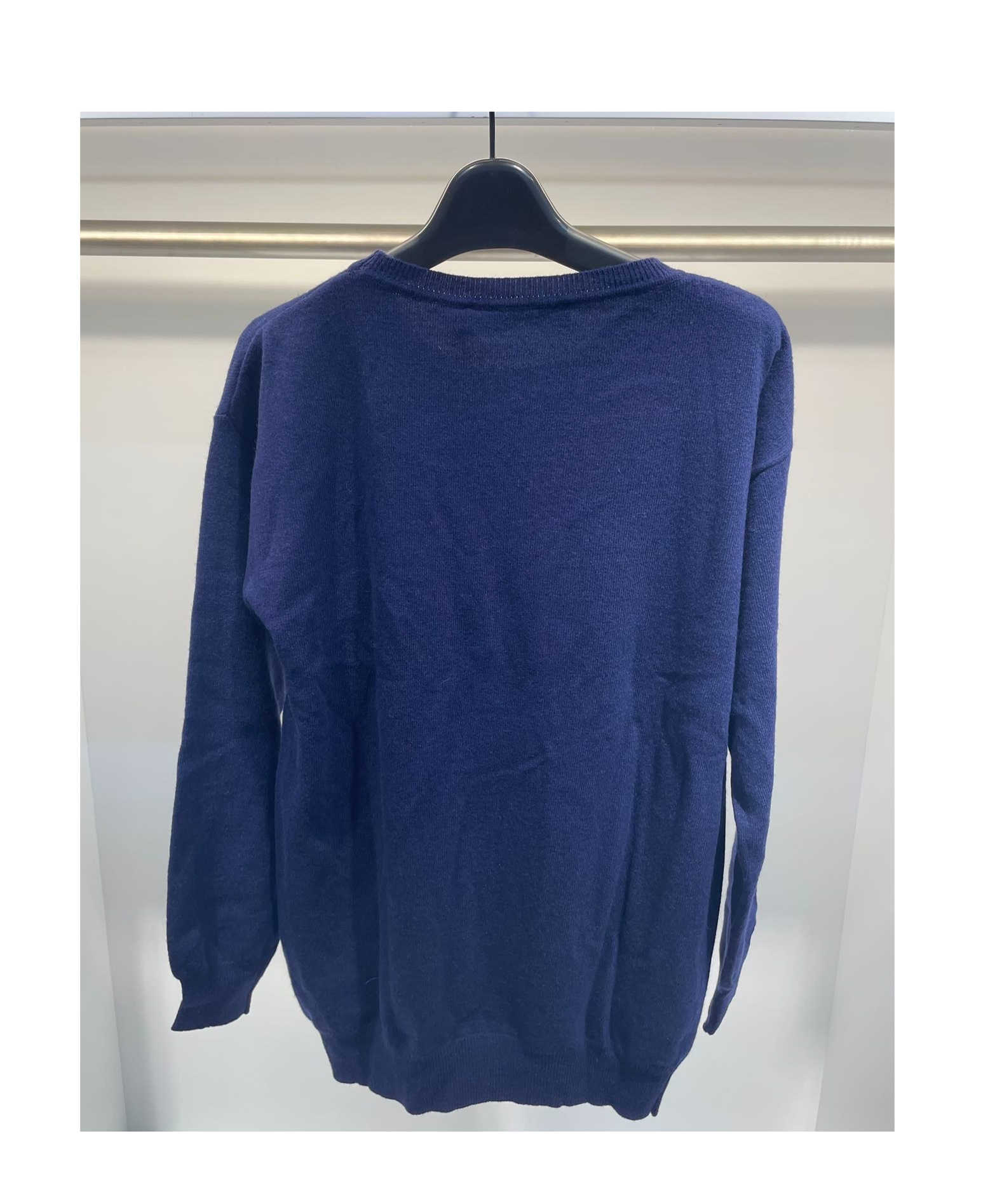 Moschino Round-collar And Long-sleeved Sweater In Blue