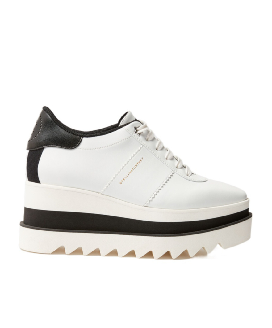 Stella Mccartney Modern Platform Sneakers With Round Toe Design In White