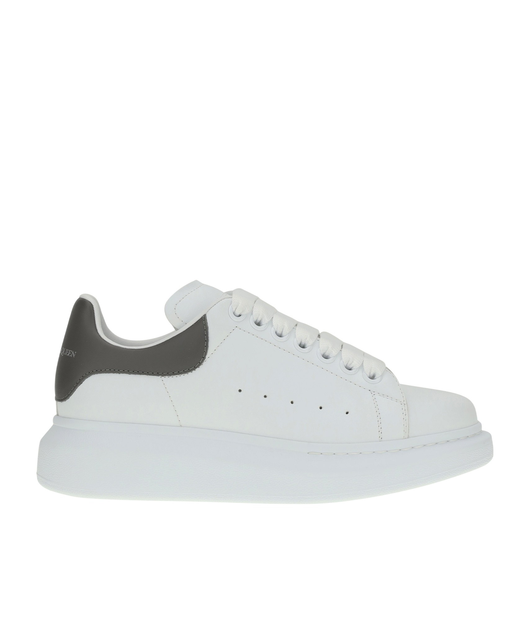 Alexander Mcqueen Platform Leather Sneakers Press-studded Logo In White