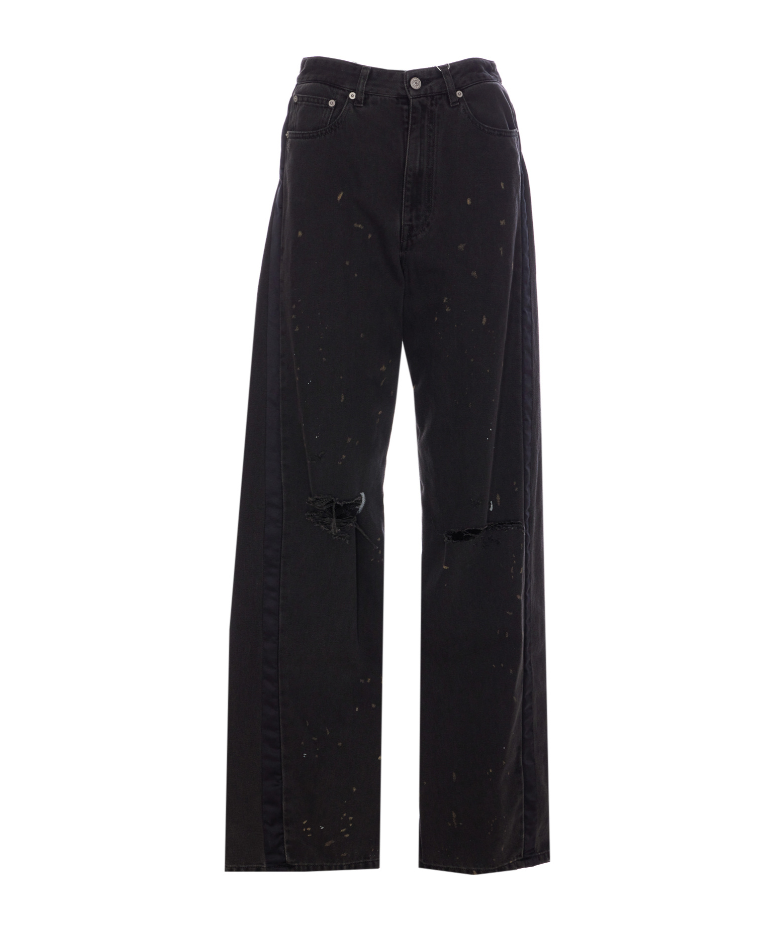 Mm6 Maison Margiela Cotton Pants With Oversize Draped Effect In Black