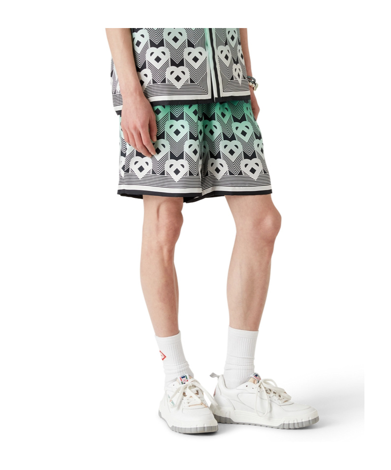 Casablanca Silk Bermuda Shorts Featuring Elastic Waistband
