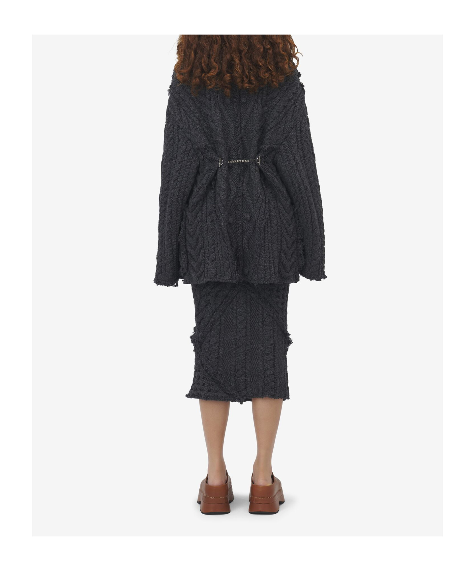 Alexander Mcqueen Twisted Knitted Cardigan In Black