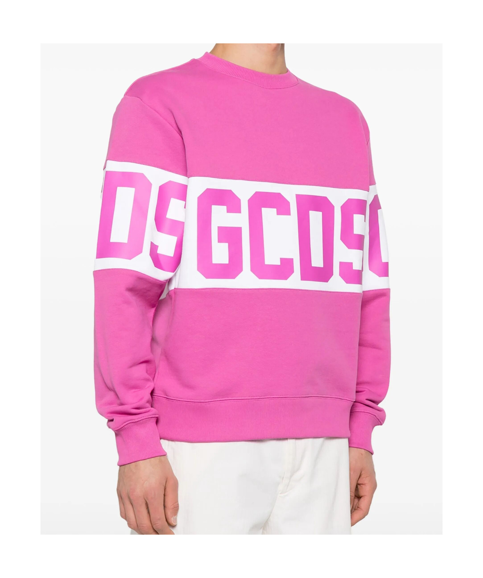 Gcds Logo-print Sweatshirt In Pink