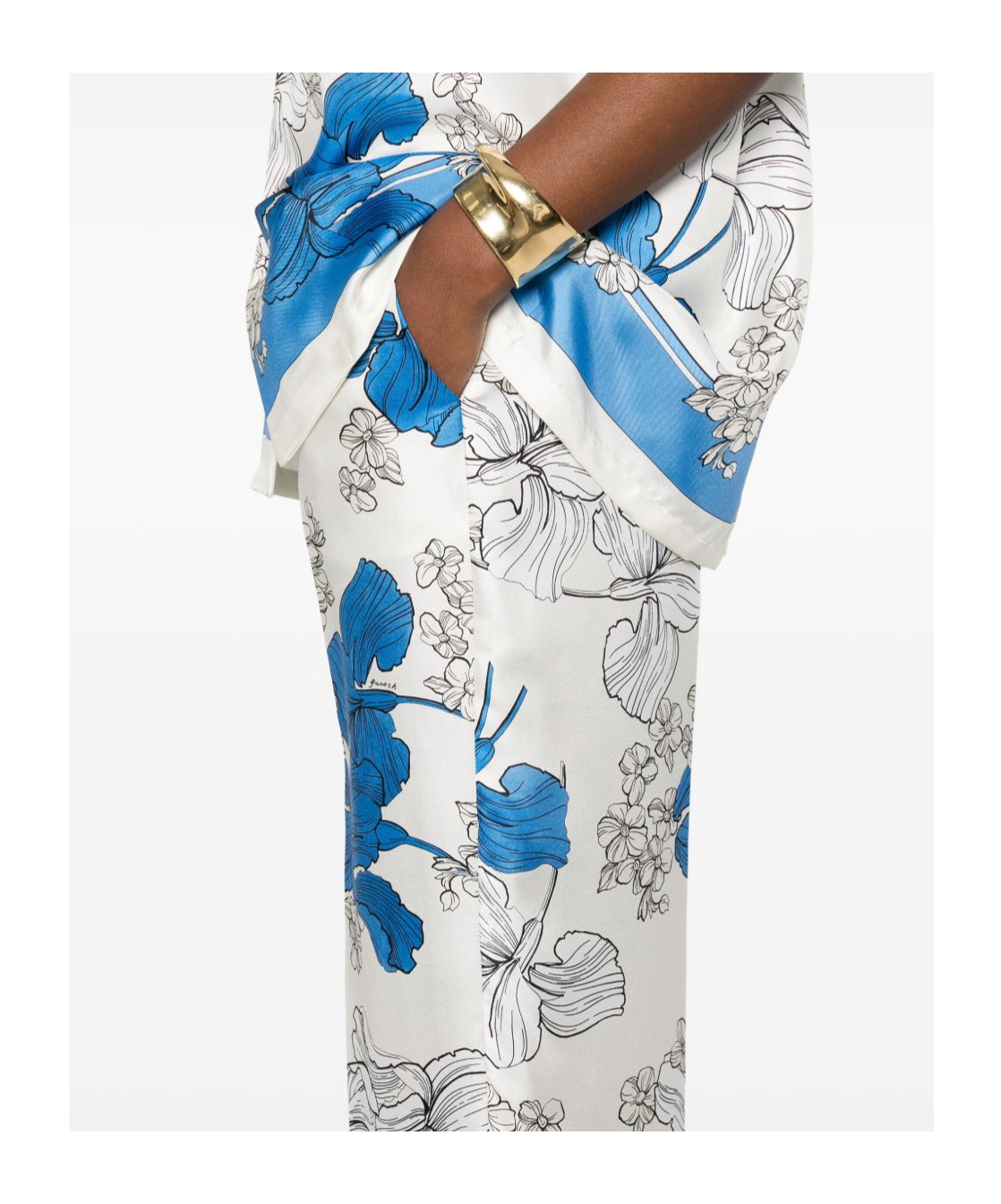 Shop P.a.r.o.s.h Pattern Casual Pants In White