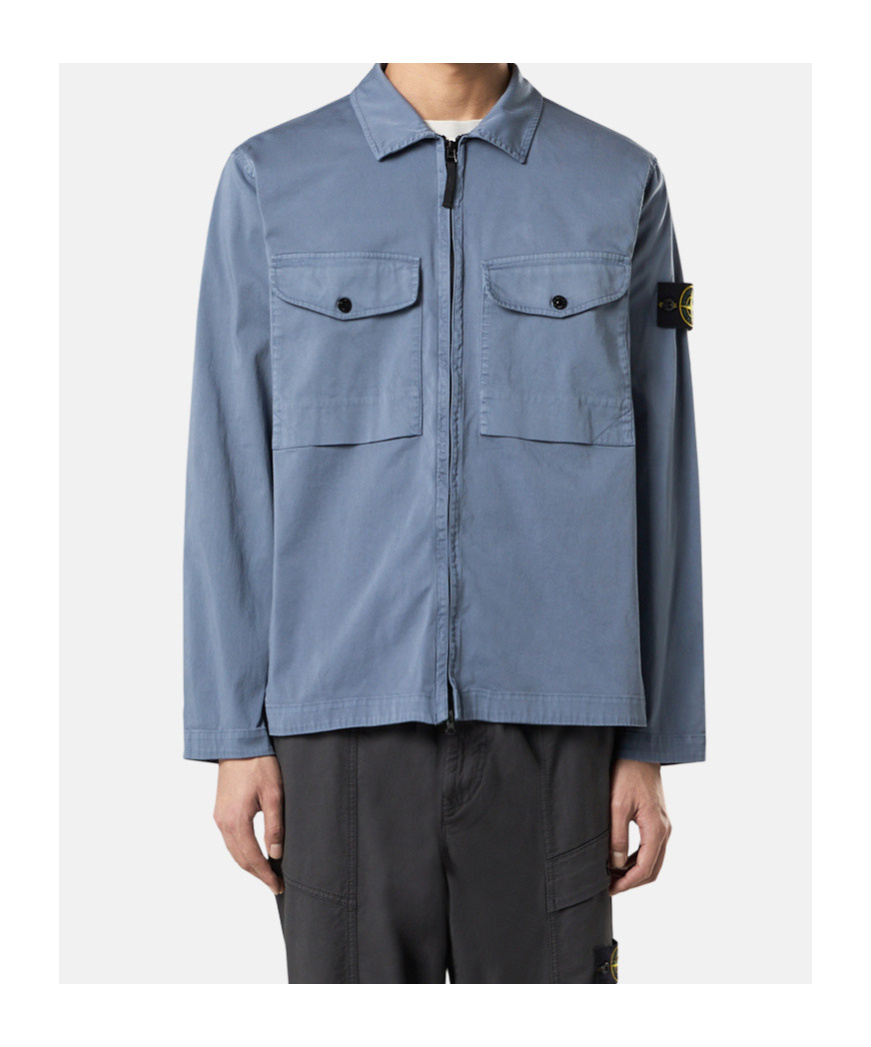Stone Island Long-sleeved Shirt In Blue
