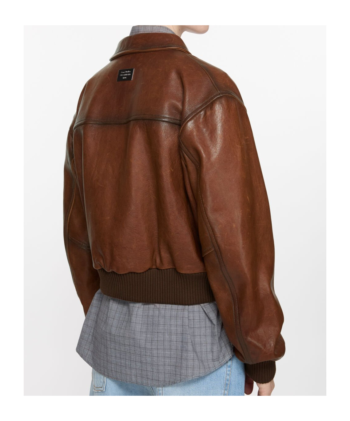 Acne Studios Pilot Leather Jacket In Brown