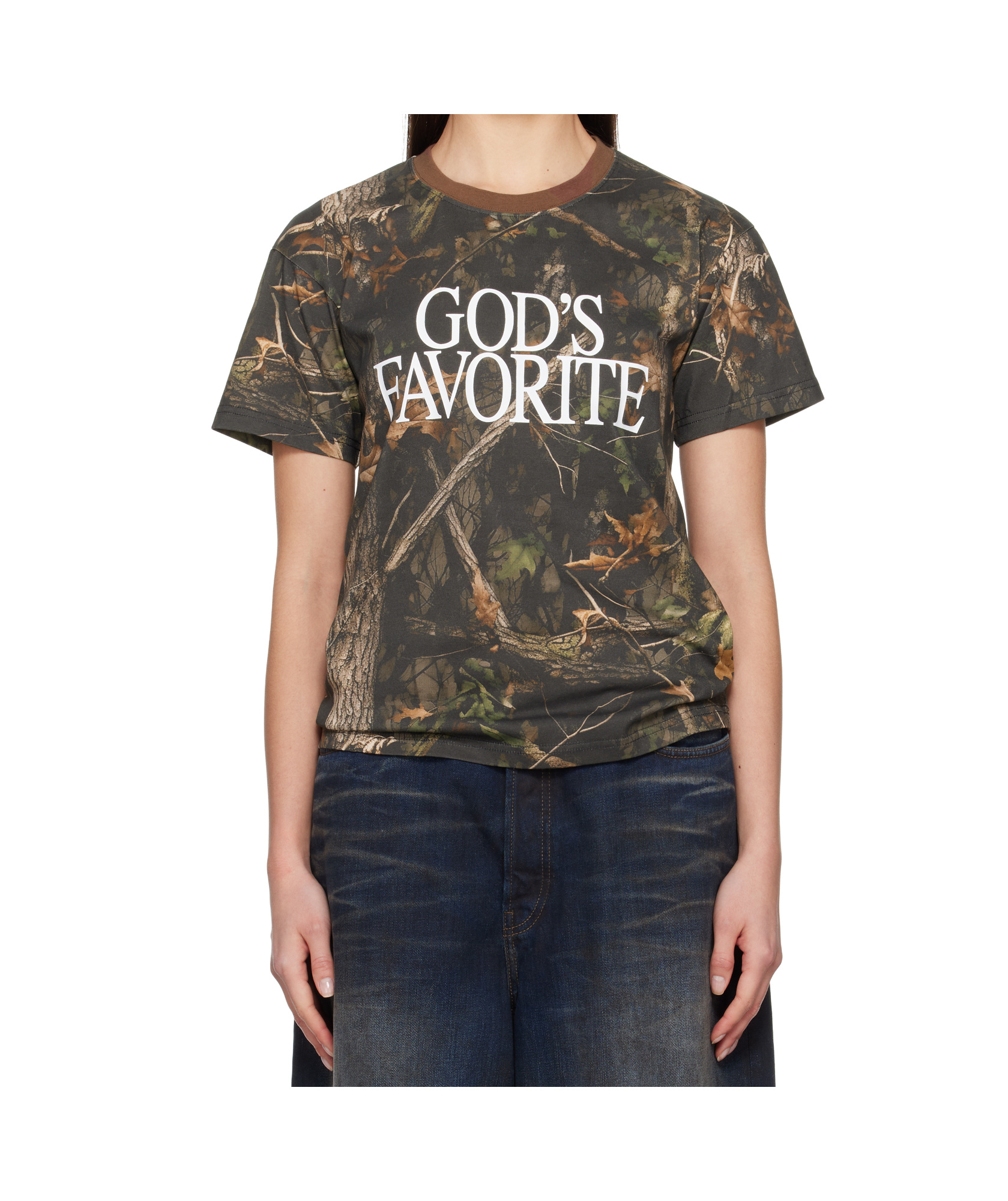 Praying Womens Slogan-print Relaxed-fit Cotton T-shirt Multi In Multi-color