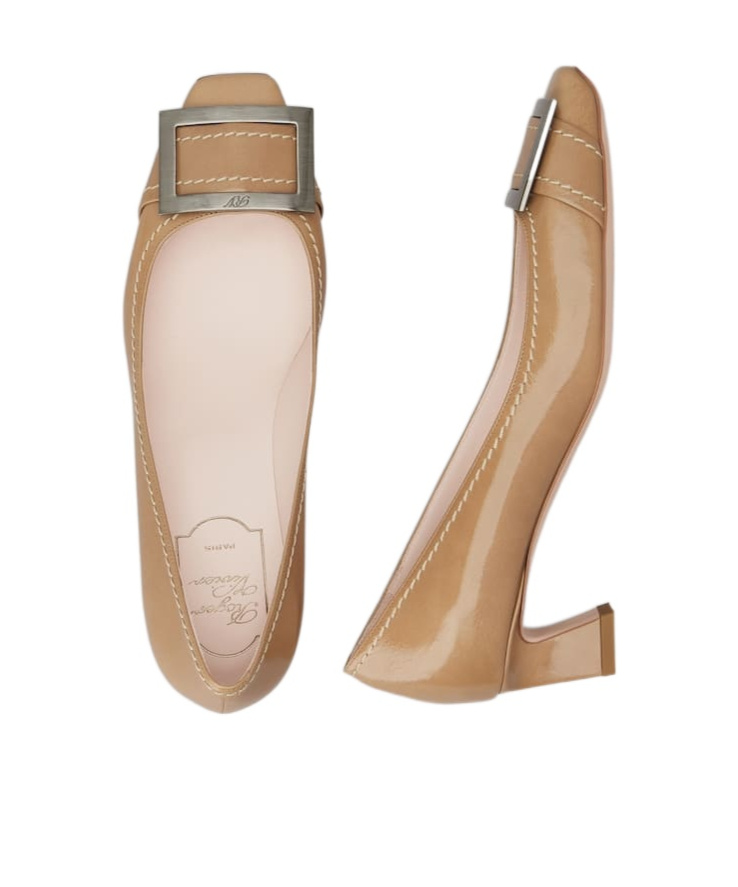 Roger Vivier Belle Vivier 45 Metal Buckle Pumps In Patent Leather