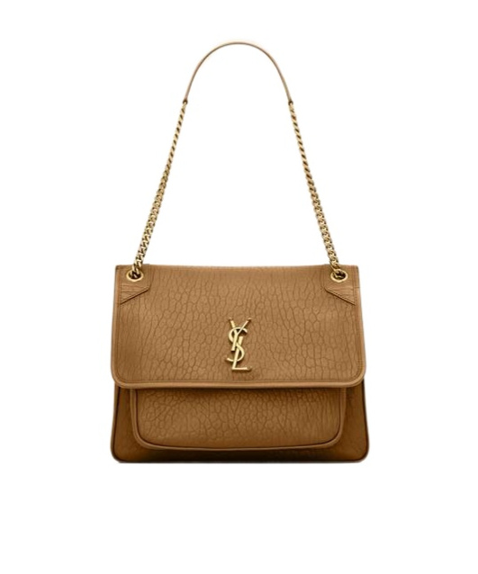 Saint Laurent Niki Large Grain Shoulder Bag In Brown
