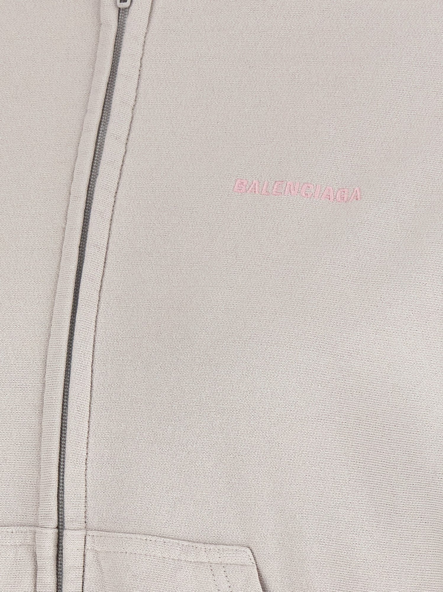Balenciaga Logo Embroidery Hoodie Sweatshirt Gray In Animal Print