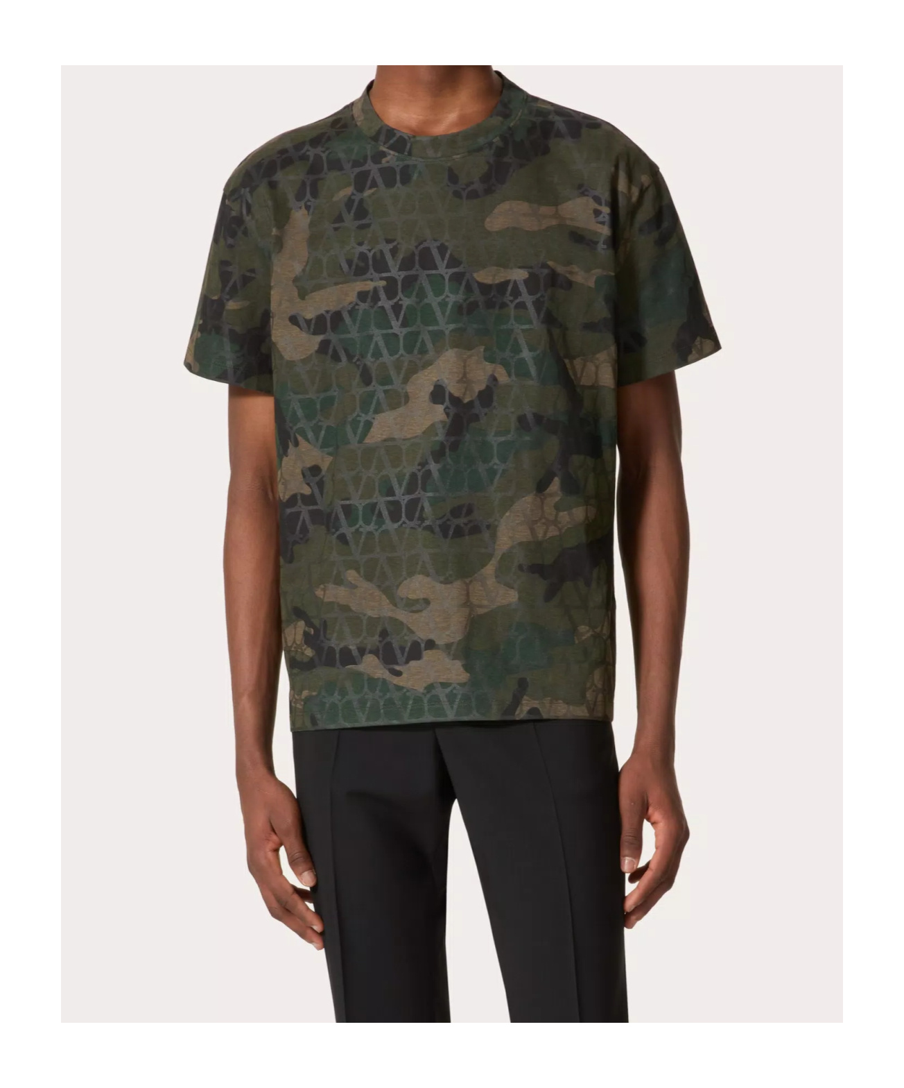 Valentino Toile Iconographe Camouflage-print T-shirt In Green