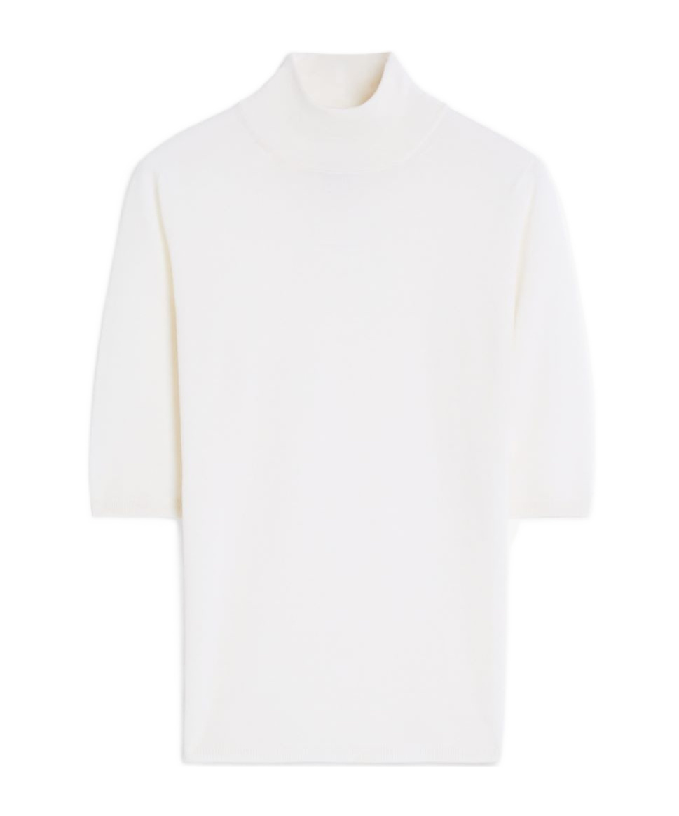 Max Mara Cecina Wool High-neck Top In White