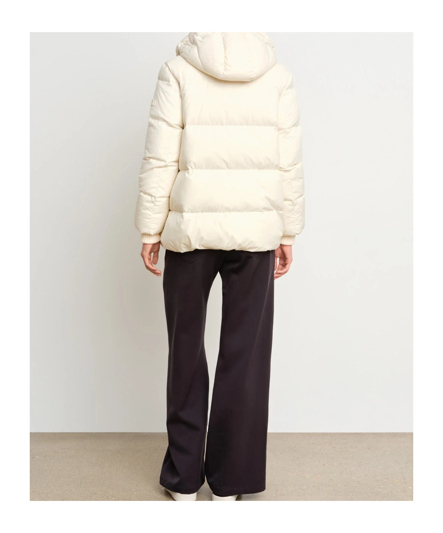 Tatras Cozy Quilted Hooded Coat Drawstring In White