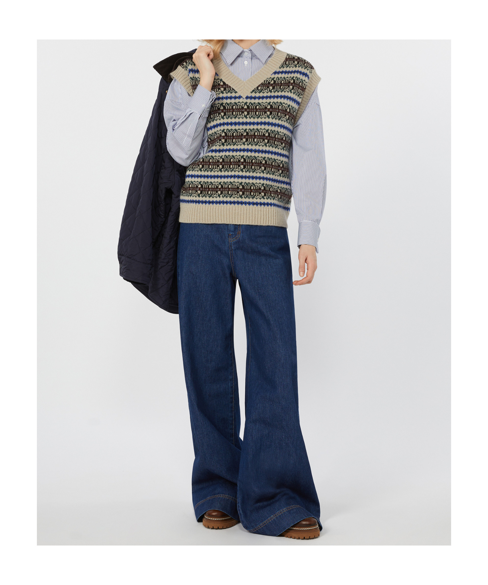 Weekend Max Mara Sleeveless Sweater Vest In Multi