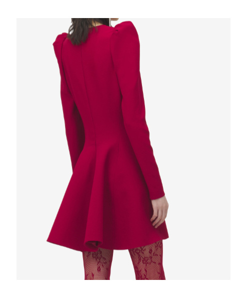 Alexander Mcqueen Sculptural Mini Dress In Red
