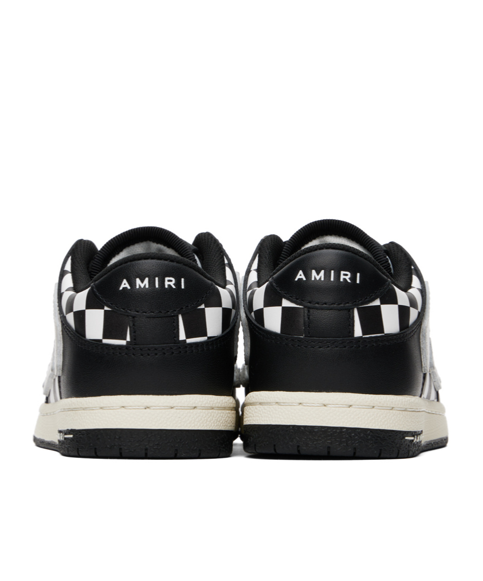 Amiri Check Pattern Casual Sneakers In Black
