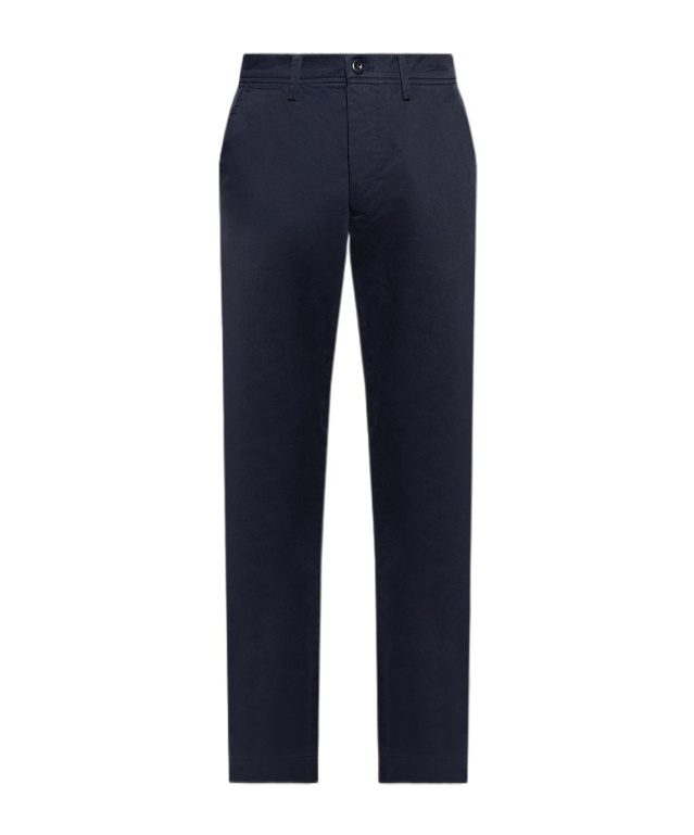 Officine Generale Belt Loop Casual Pants In Blue