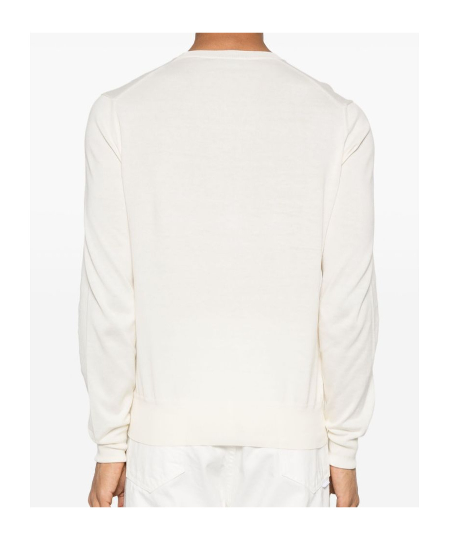 Tom Ford Mens Crew-neck Long-sleeves Regular-fit Cotton Jumper Light Grey In White