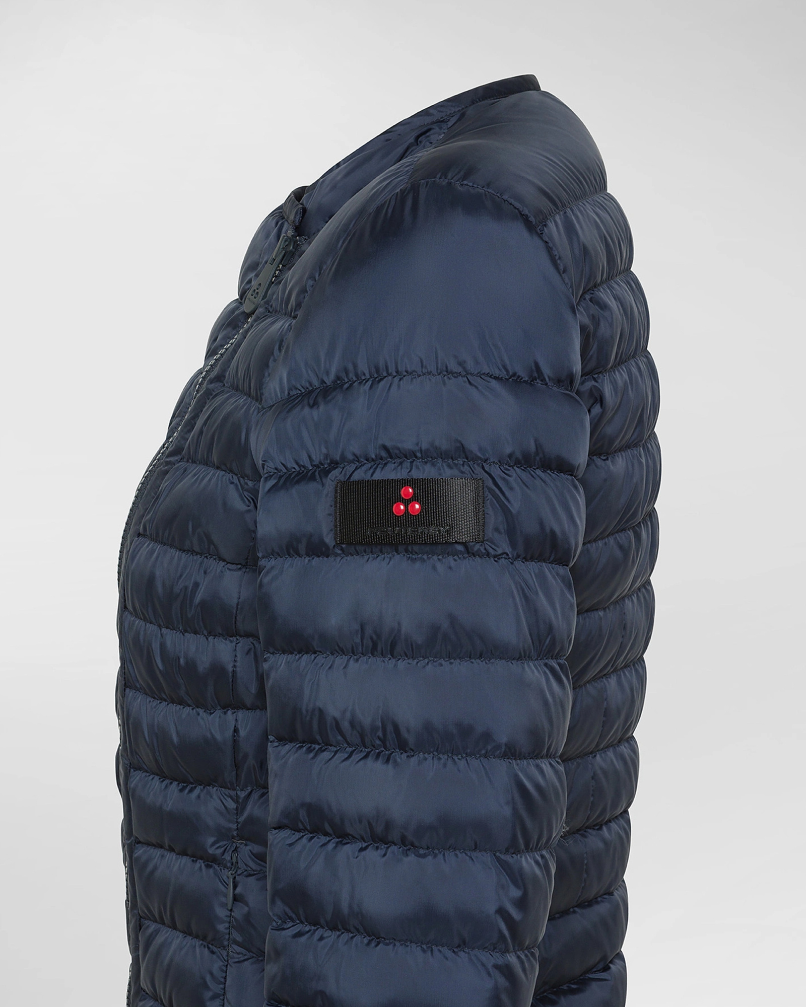 Peuterey Dalsi Down Jacket With Oblique Zip In Graphite Blue