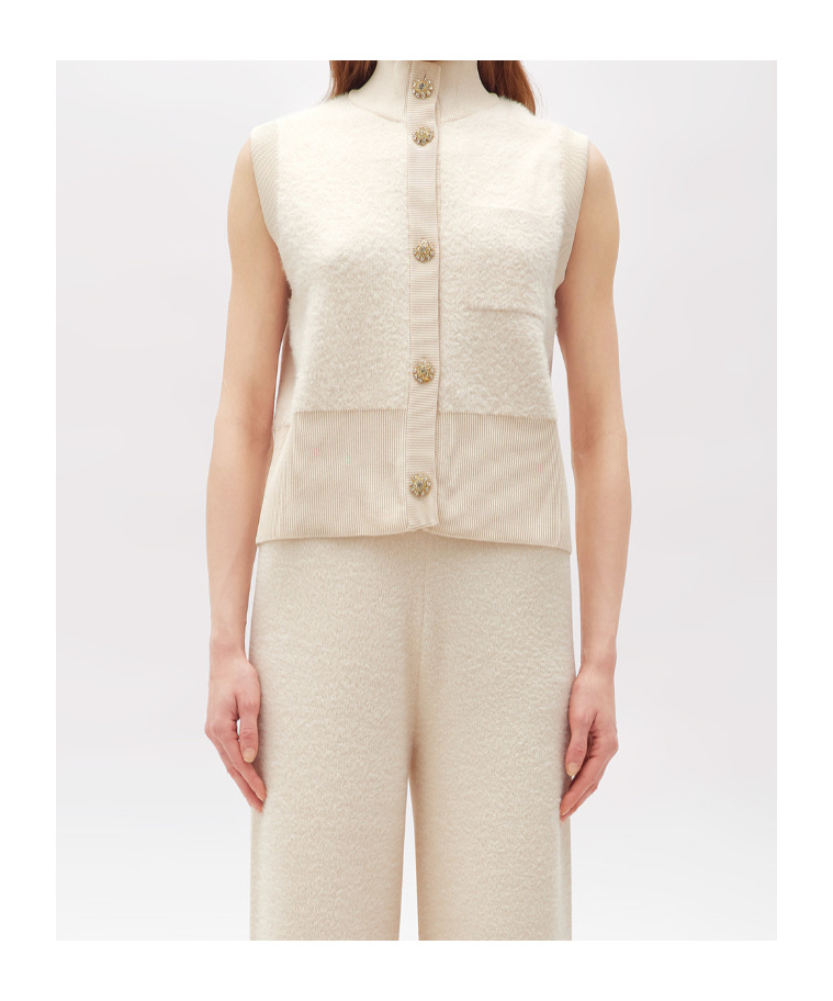 Blugirl Fur Effect Knitted Vest In Neutral