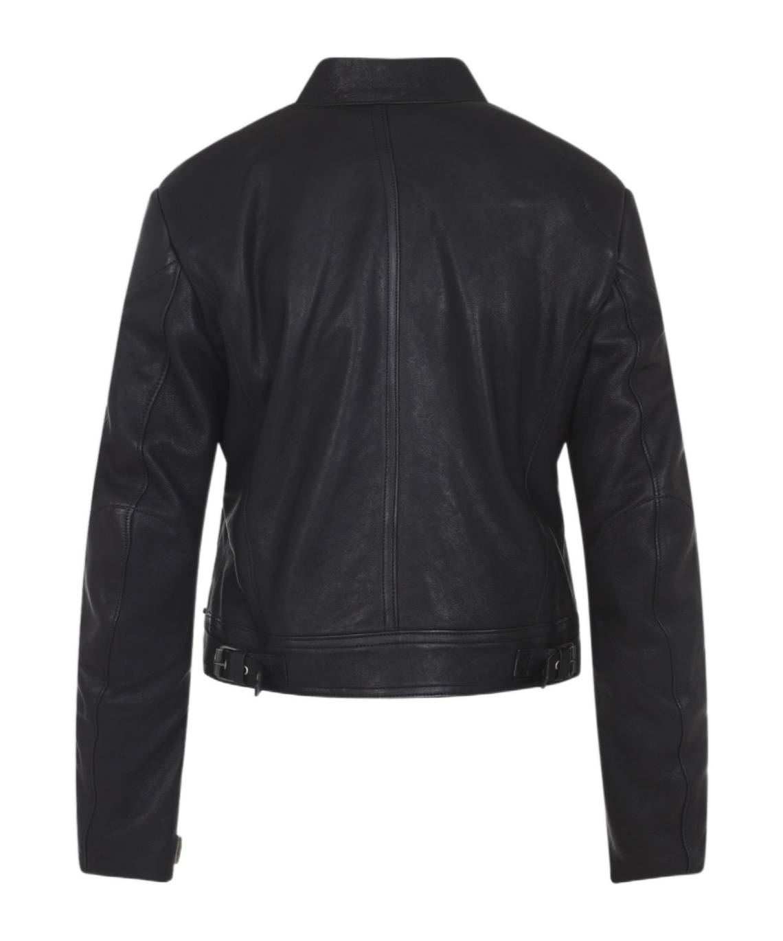 Tom Ford Leather Jacket With Adjustable Waist And Pockets In Black
