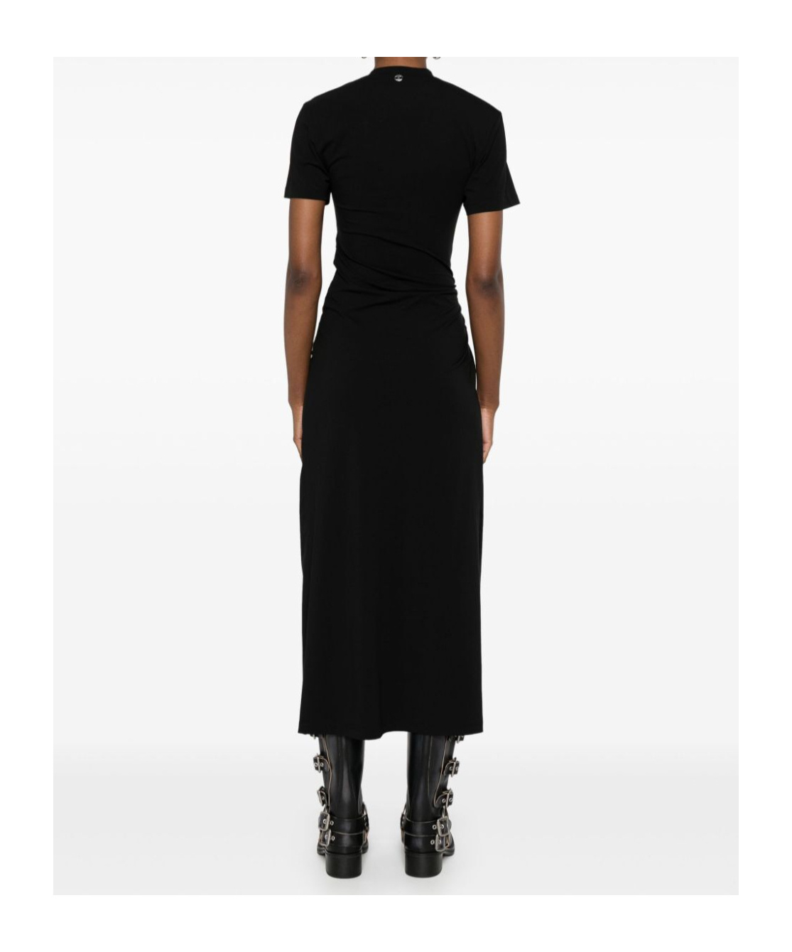 Rabanne Jersey Long Piercing Dress In Black