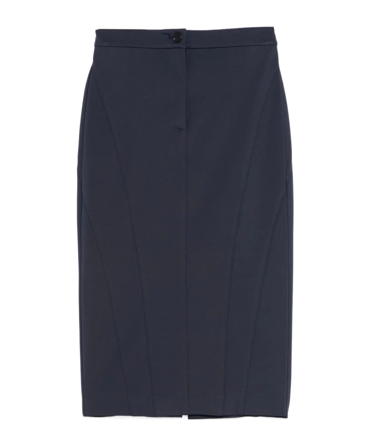 Pinko Decorative-stitching Midi Skirt In Black