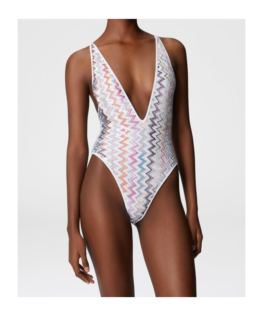 Shop Missoni Zigzag-pattern Swimsuit