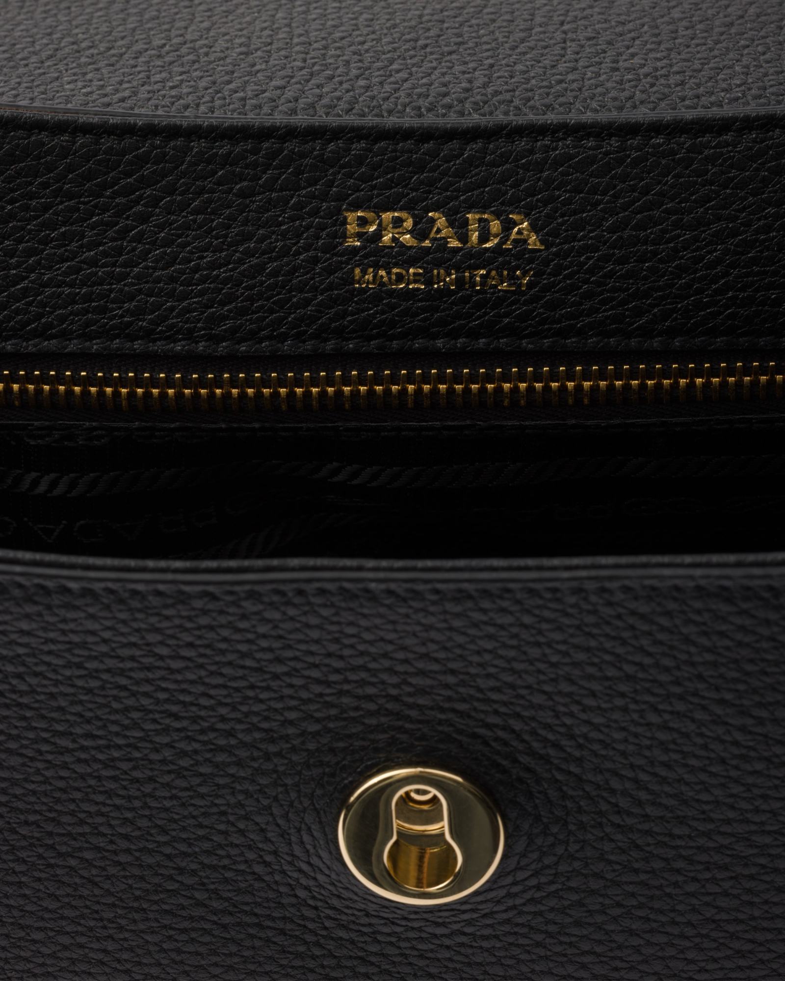 Prada Small Leather Shoulder Bag In Black
