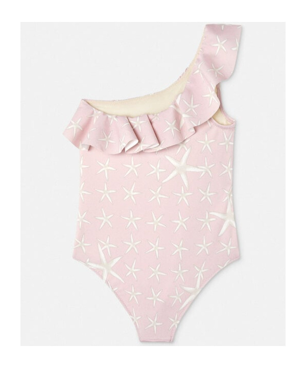 Shop Versace Starfish Single-shoulder Swimsuit In Pink