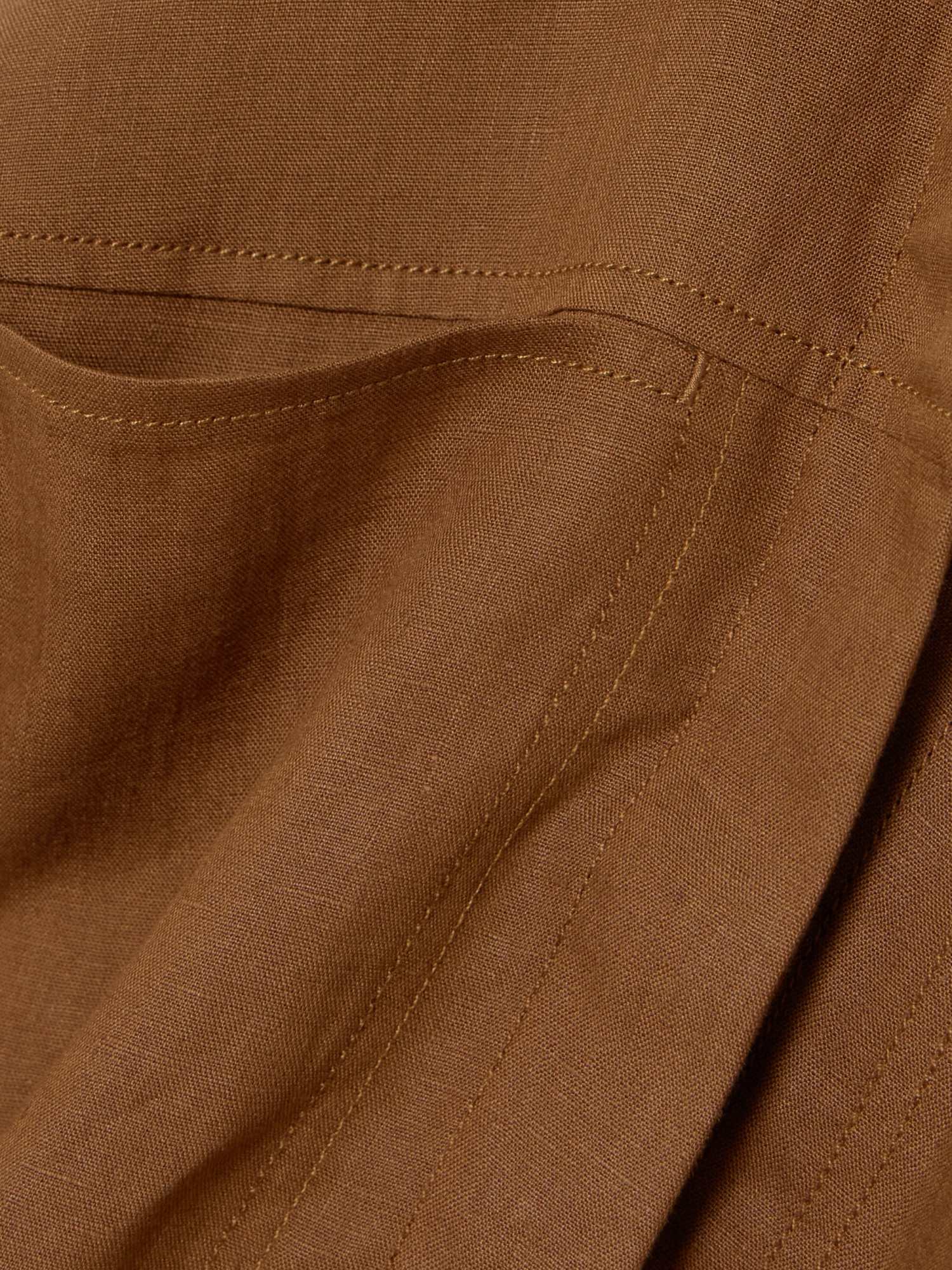 Max Mara Linen Shirt With Adjustable Side Straps In Brown