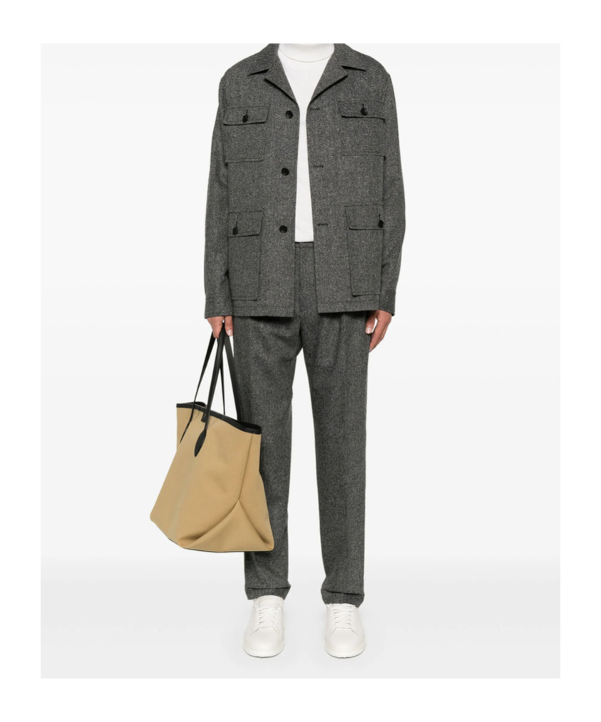 Tagliatore Long Sleeve Blazer And Belt Loop Pants Set
