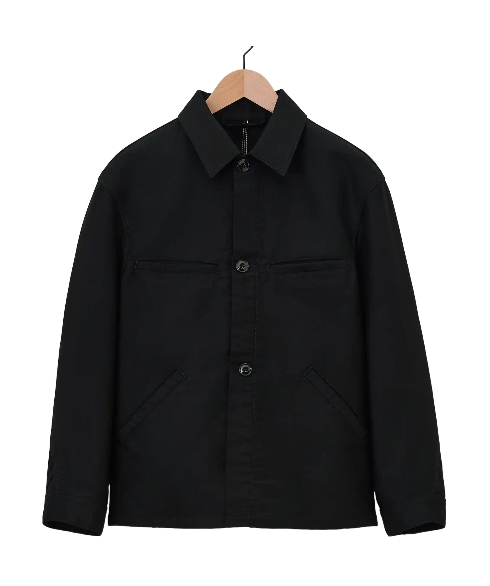 Lemaire Black Twisted Sleeve Workwear Jacket In Black
