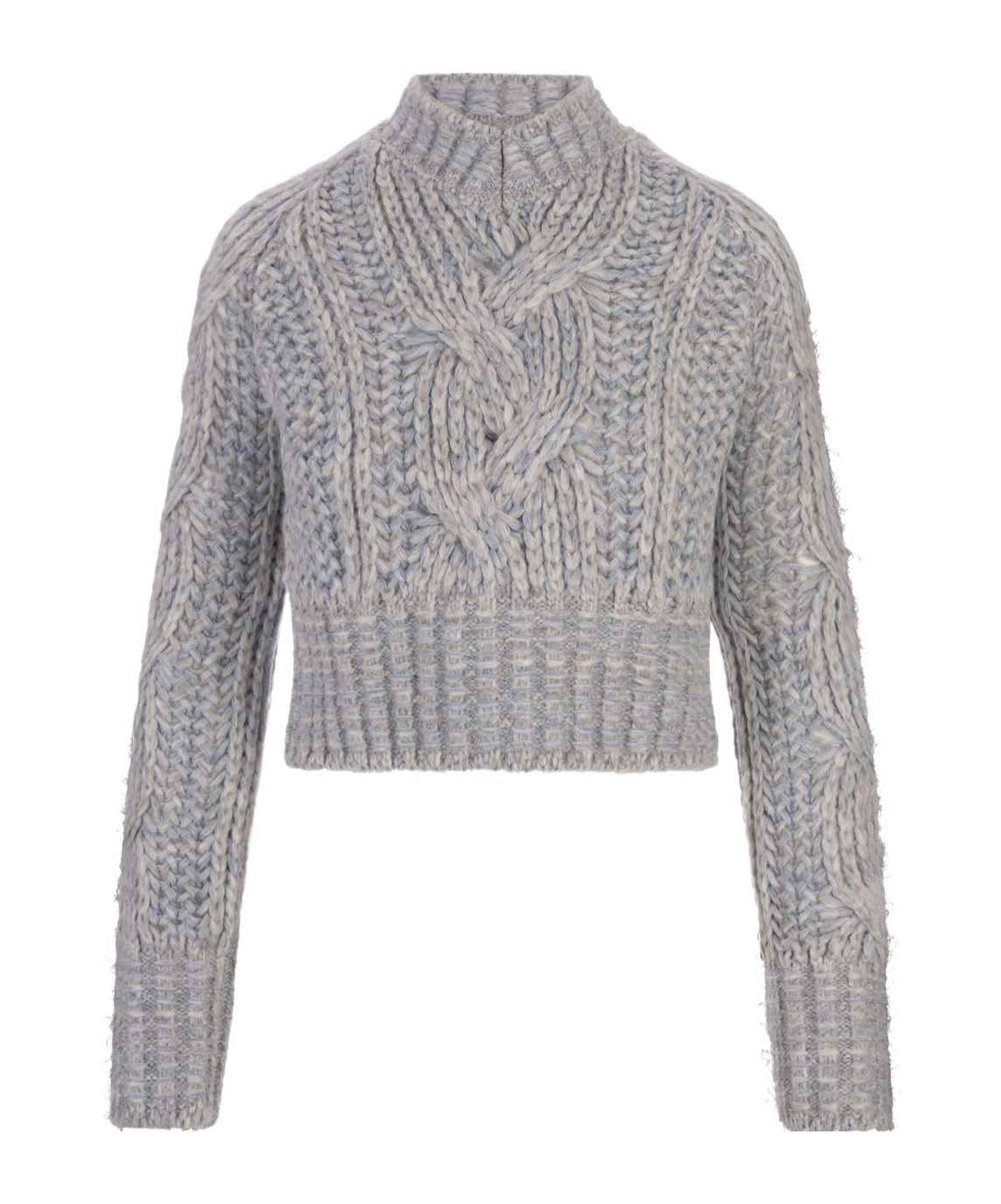 Ermanno Scervino Blue-grey Crew Neck Sweater In Gray