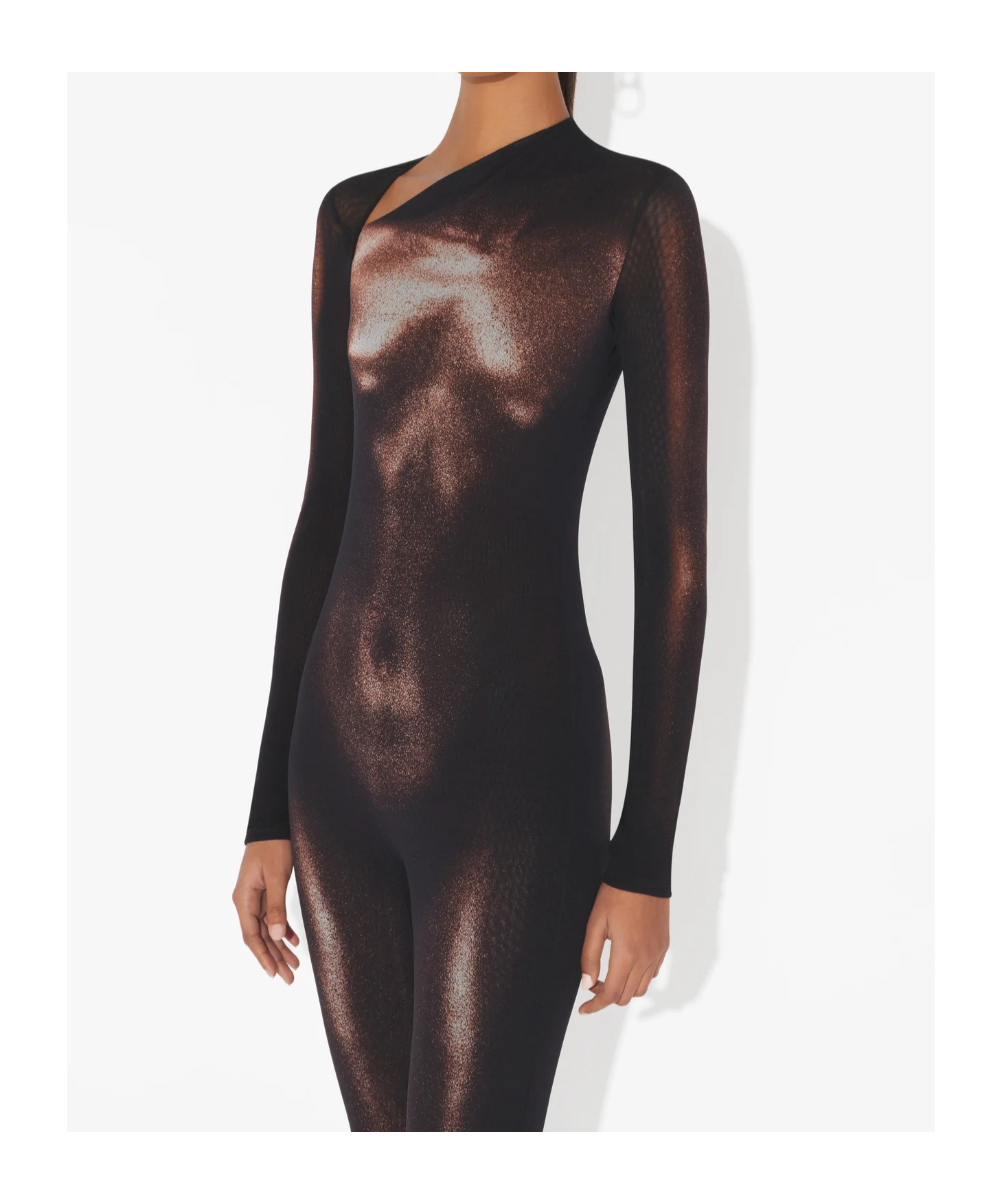 Jean Paul Gaultier Asymmetric Collar Romper In Black
